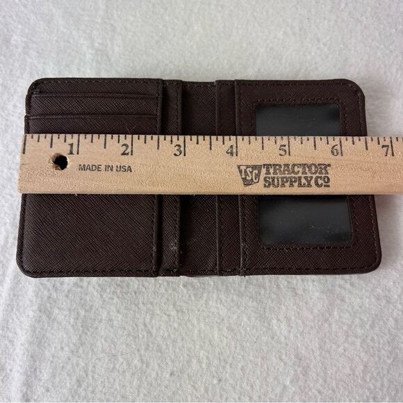 Fossil Mini Wallet Bifold Gray Red Geometric Contemporary - Picture 7 of 8